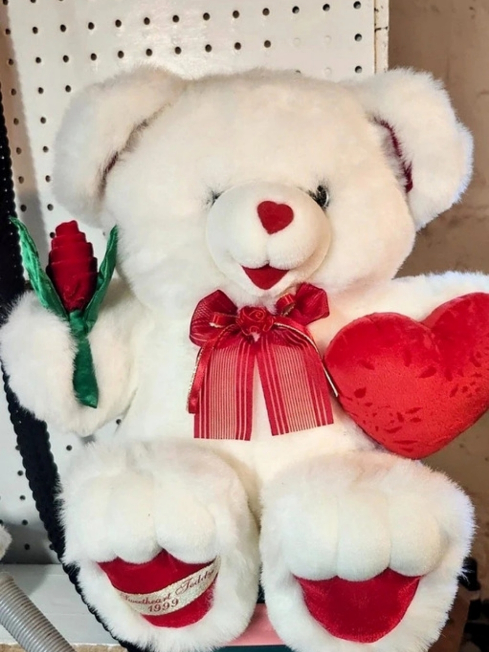 Dan Dee Sweetheart Teddy 1999 Valentine's Bear White & Red